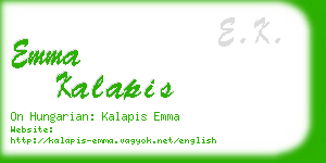 emma kalapis business card